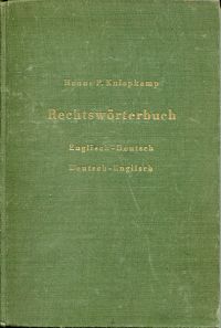 Kniepkamp, Rechtswörterbuch. (Umschlag)