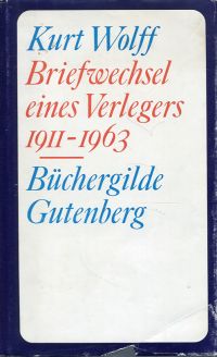 Wolff, Briefwechsel eines Verlegers. (Umschlag)