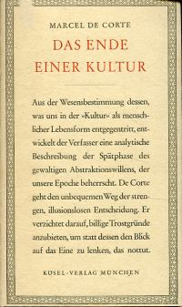Corte, Das Ende einer Kultur. (Umschlag)