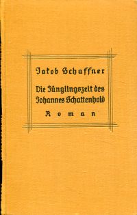 Schaffner, Die Jünglingszeit des Johannnes Schattenhold. (Umschlag)