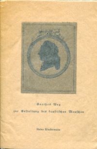Kindermann, Goethes Weg zur Gestaltung des faustischen Menschen. (Umschlag)