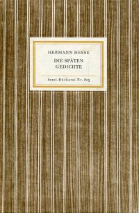 Hesse, Die  späten Gedichte. (Umschlag)