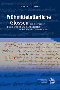 Schiegg, Frühmittelalterliche Glossen. (Umschlag)
