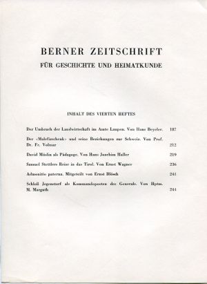 Beyeler, Der Umbruch der Landwirtschaft im Amte Laupen. (Umschlag)