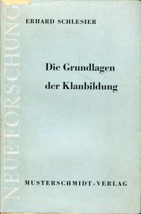 Schlesier, Die Grundlagen der Klanbildung. (Umschlag)