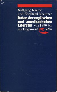 Karrer, Daten der englischen und amerikanischen Literatur von  1890 bis zur Gege (Umschlag)