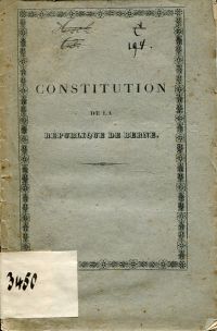 Constitution de la République de Berne. (Umschlag)