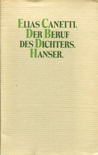 Canetti, Der Beruf des Dichters. (Umschlag)