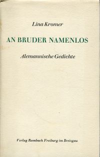 Kromer, An Bruder Namenlos. (Umschlag)