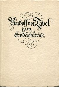 Rudolf von Tavel zum Gedächtnis. (Umschlag)