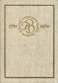 200 Jahre Johann Ambrosius Barth 1780 - 1980. (Umschlag)