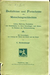 Beckenhaupt, Bedürfnisse und Fortschritte des Menschengeschlechtes. (Umschlag)