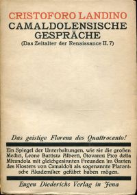 Landinus, Camaldolensische Gespräche. (Umschlag)