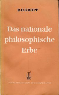 Gropp, Das nationale philosophische Erbe. (Umschlag)