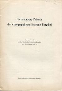 Ethnographische Sammlung Burgdorf. (Umschlag)