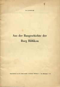 Bosch, Aus der Baugeschichte der Burg Hilfikon. (Umschlag)