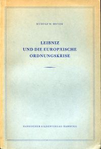 Meyer, Leibniz und die europäische Ordnungskrise. (Umschlag)