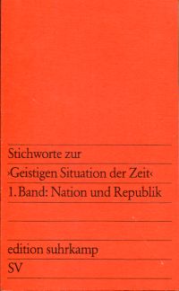 Habermas, Stichworte zur "Geistigen Situation der Zeit". (Umschlag)