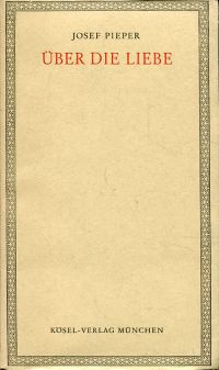 Pieper, Über die Liebe. (Umschlag)