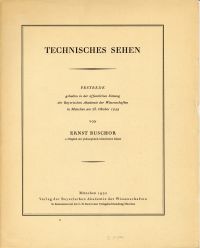 Buschor, Technisches Sehen. (Umschlag)