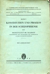 Skalweit, Konstitution und Prozess in der Schizophrenie. (Umschlag)