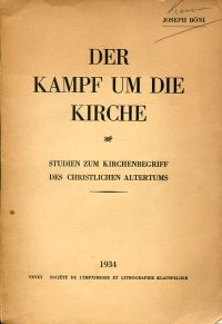 Böni, Der Kampf um die Kirche (Umschlag)