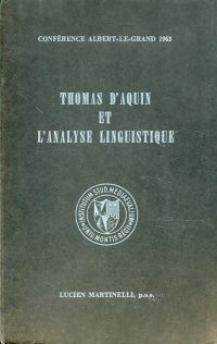 Martinelli, Thomas d'Aquin et l'analyse linguistique. (Umschlag)