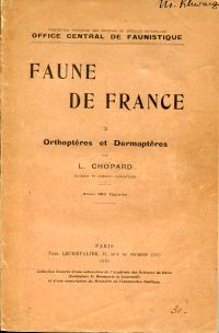 Chopard, Orthoptères et dermaptères. (Umschlag)