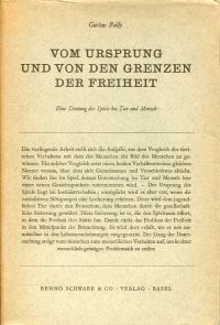 Bally, Vom Ursprung und von den Grenzen der Freiheit. (Umschlag)