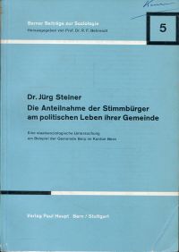 Steiner, Die Anteilnahme der Stimmbürger am politischen Leben ihrer Gemeinde. (Umschlag)