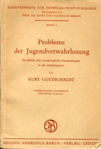 Gottschaldt, Jugendverwahrlosung (Umschlag)