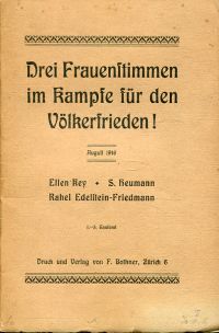 Key, Drei Frauenstimmen im Kampfe für den Völkerfrieden! (Umschlag)