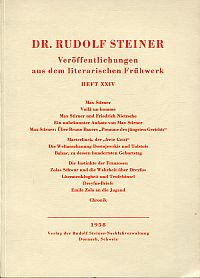 Steiner, Veröffentlichungen aus dem literarischen Frühwerk, Heft 24. (Umschlag)