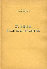 Zbinden, Zu einem Rechts-Gutachten. (Umschlag)