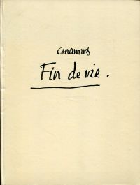 Ramuz, Fin de vie. Récit. (Umschlag)