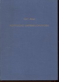 Abel, Koptische Untersuchungen. (Umschlag)