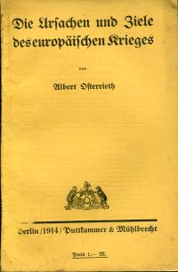 Osterrieth, Die  Ursachen und Ziele des europäischen Krieges. (Umschlag)