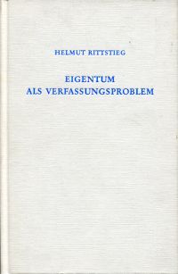 Rittstieg, Eigentum als Verfassungsproblem. (Umschlag)