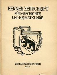 Berner Zeitschrift für Geschichte und Heimatkunde; 1959/4. (Umschlag)