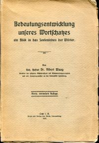 Waag, Bedeutungsentwicklung unseres Wortschatzes. (Umschlag)