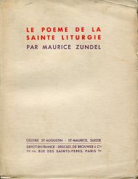 Zundel, Le poème de la sainte liturgie. (Umschlag)