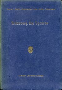 Wildeboer, Die Sprüche. (Umschlag)