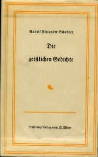 Schröder, Die geistlichen Gedichte. (Umschlag)