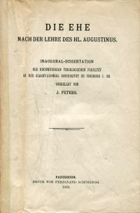 Peters, Die Ehe nach der Lehre des hl. Augustinus. (Umschlag)