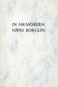 Osthoff, In Memoriam Hans Boeglin. (Umschlag)