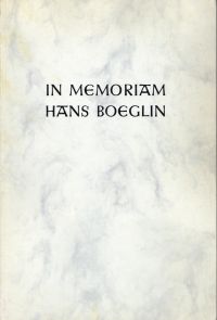 Osthoff, In Memoriam Hans Boeglin. (Umschlag)
