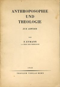 Eymann, Anthroposophie und Theologie. (Umschlag)
