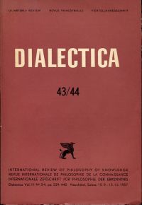 Dialectica, Vol. 11, No. 3/4. (Umschlag)