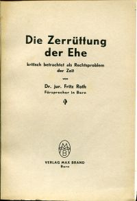 Roth, Die Zerrüttung der Ehe (Umschlag)