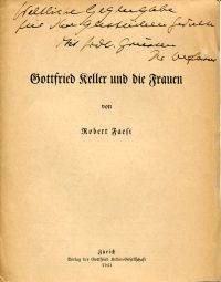 Faesi, Gottfried Keller und die Frauen. (Umschlag)